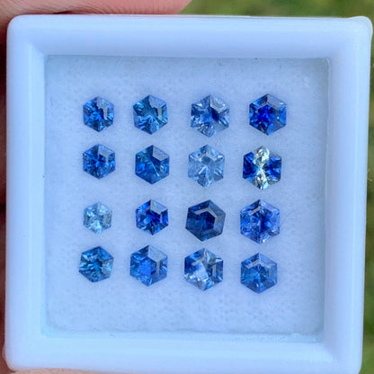 Blue Sapphire 1.78 Ct / 16 Stones Heated Only Natural Loose Gemstone For Jewelry Making