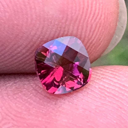 Red Garnet Fantasy Cut / Concave Cut Cushion With Checkerboard Top 1.08 Ct Natural Loose Gemstone For Jewelry Making