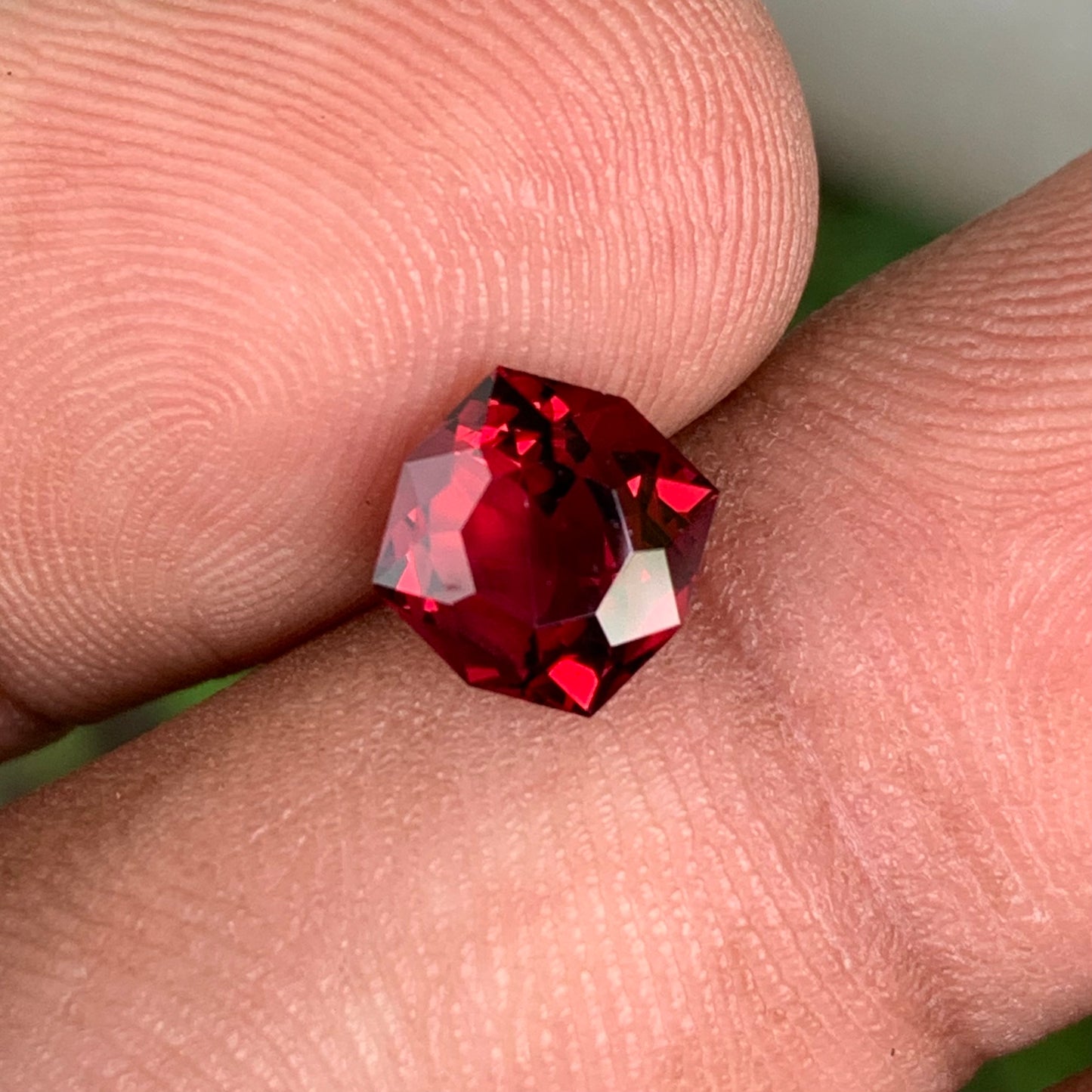 Red garnet Octagonal flower 2.00 ct Creative Cut Loose Gemstone