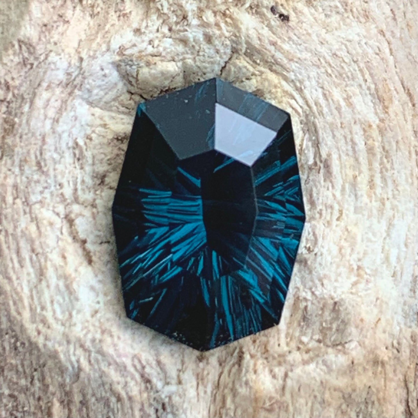 Teal Blue Spinel Concave Fantasy Cut 2 Ct Modified Cushion Natural Loose Gemstone