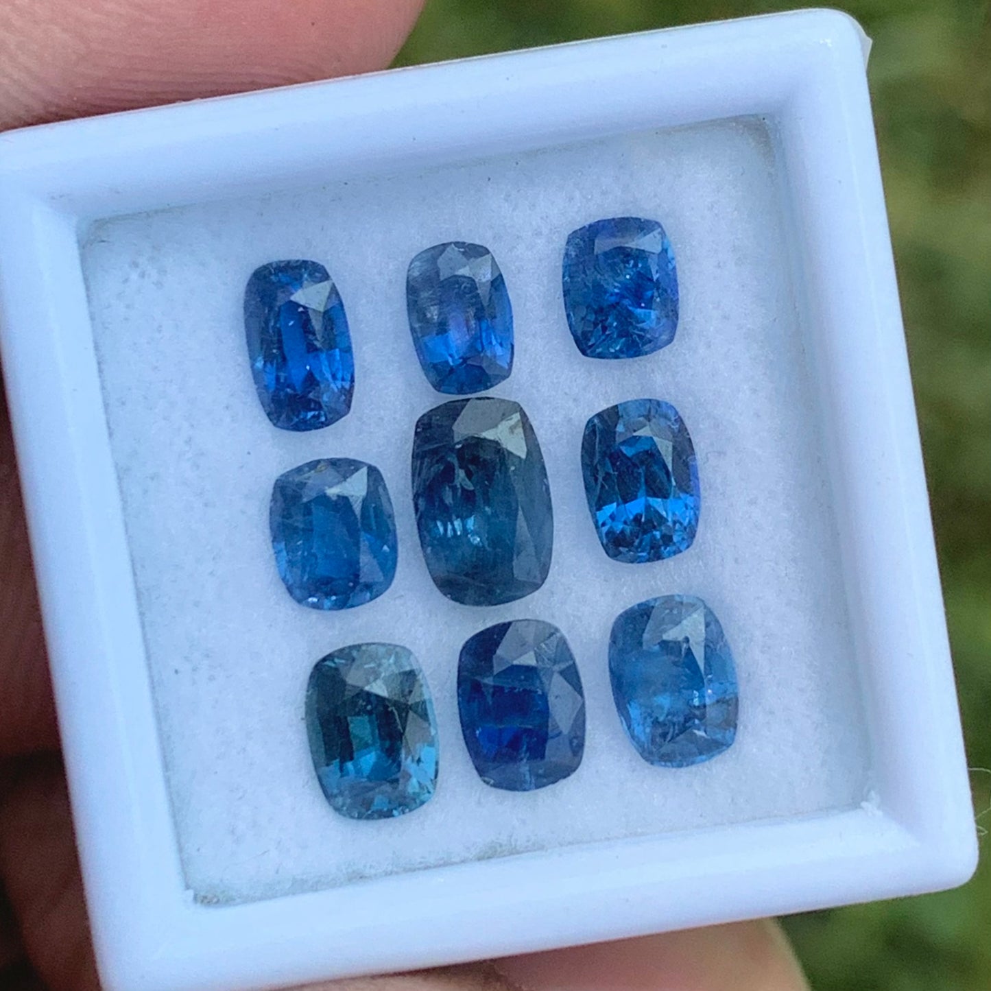 Blue Sapphire Rectangular Cushion Natural Heated 4.67 Ct Loose Gemstone Parcel 9 Stones