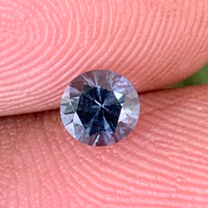 Grayish Blue Spinel Flower Cut Round 4.8 mm / 0.47 Ct Natural Loose Gemstone From Sri Lanka