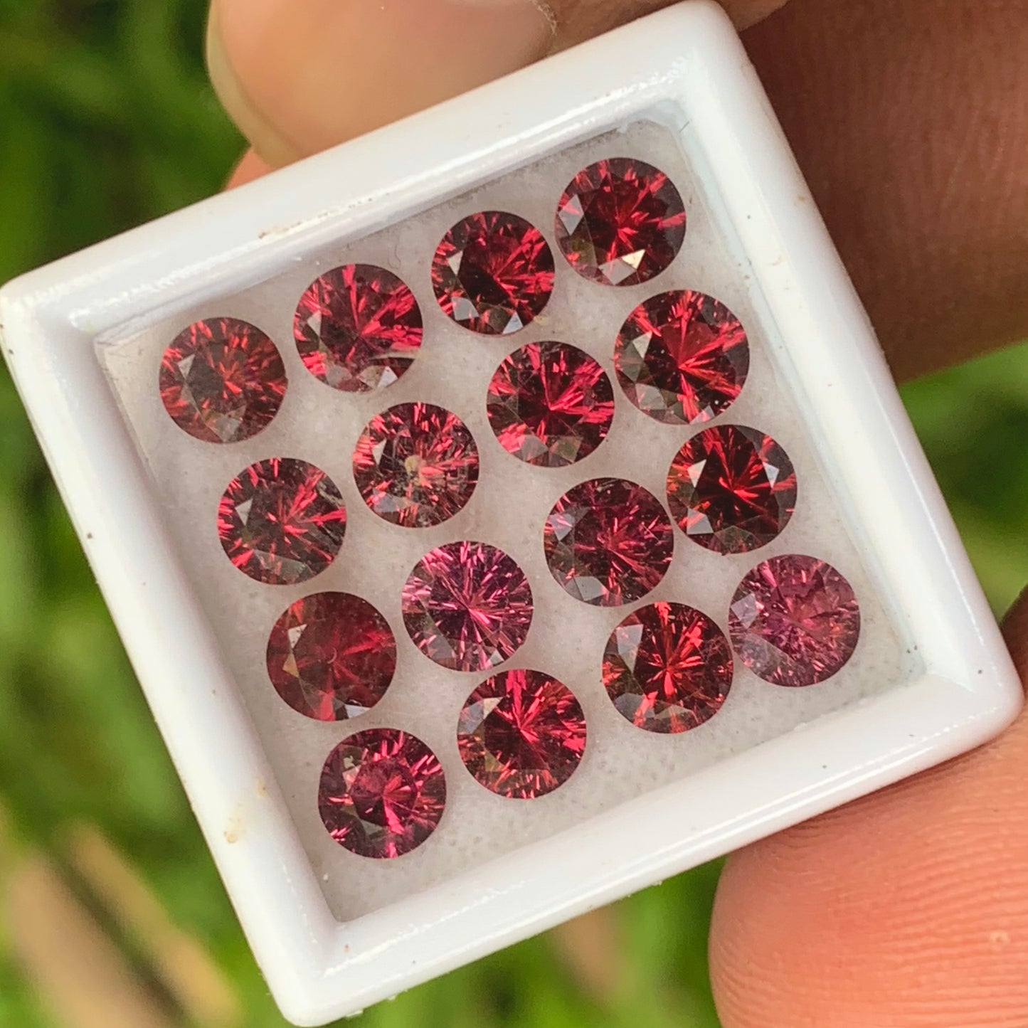 Red Garnet 4.5 mm Concave Fantasy Cut Rounds 5.80 Ct / 16 Stones Parcel of Natural Loose Gemstones From Sri Lanka