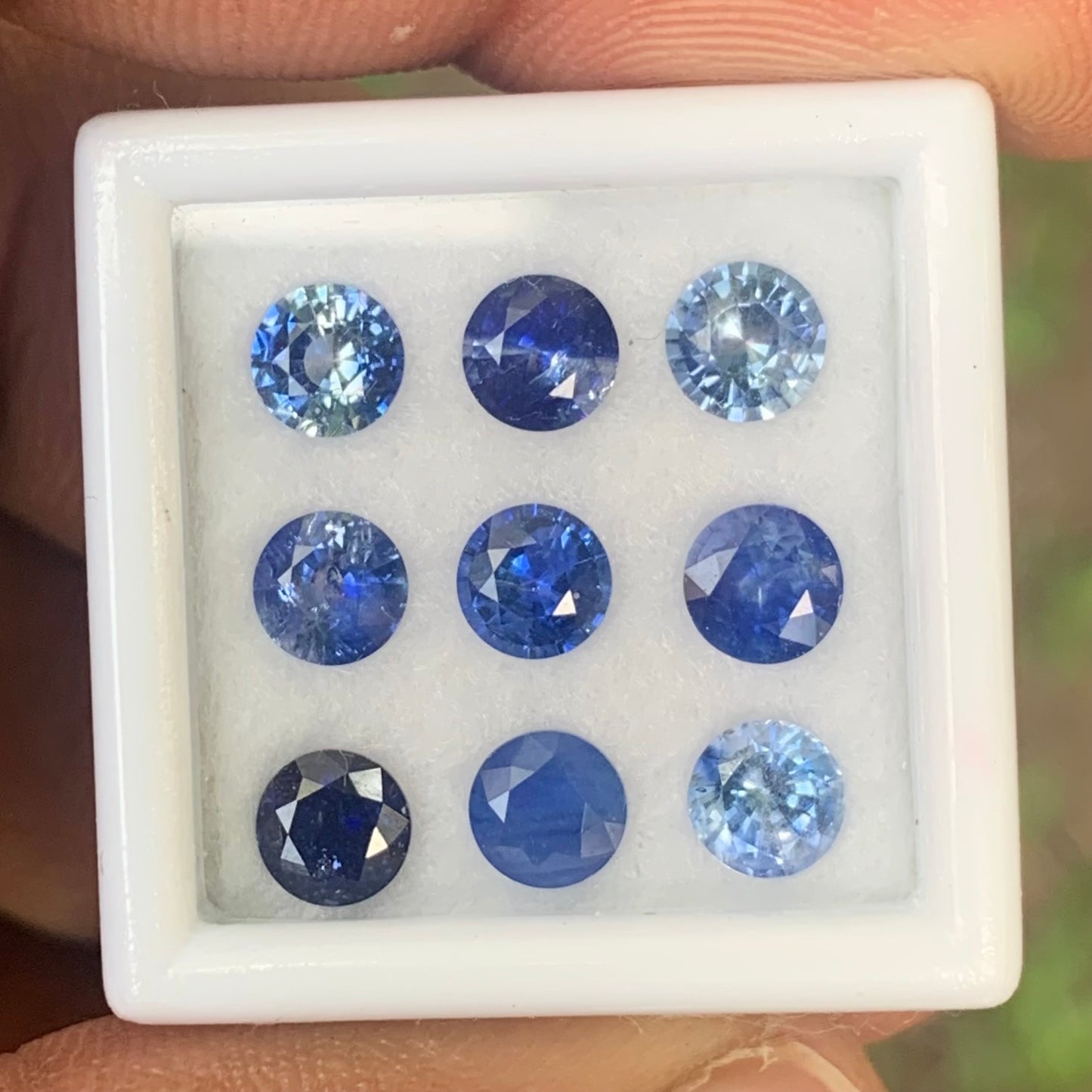 Blue Sapphire 4.7 mm Rounds 4.51 Ct Loose Gemstone Parcel of 9 Stones