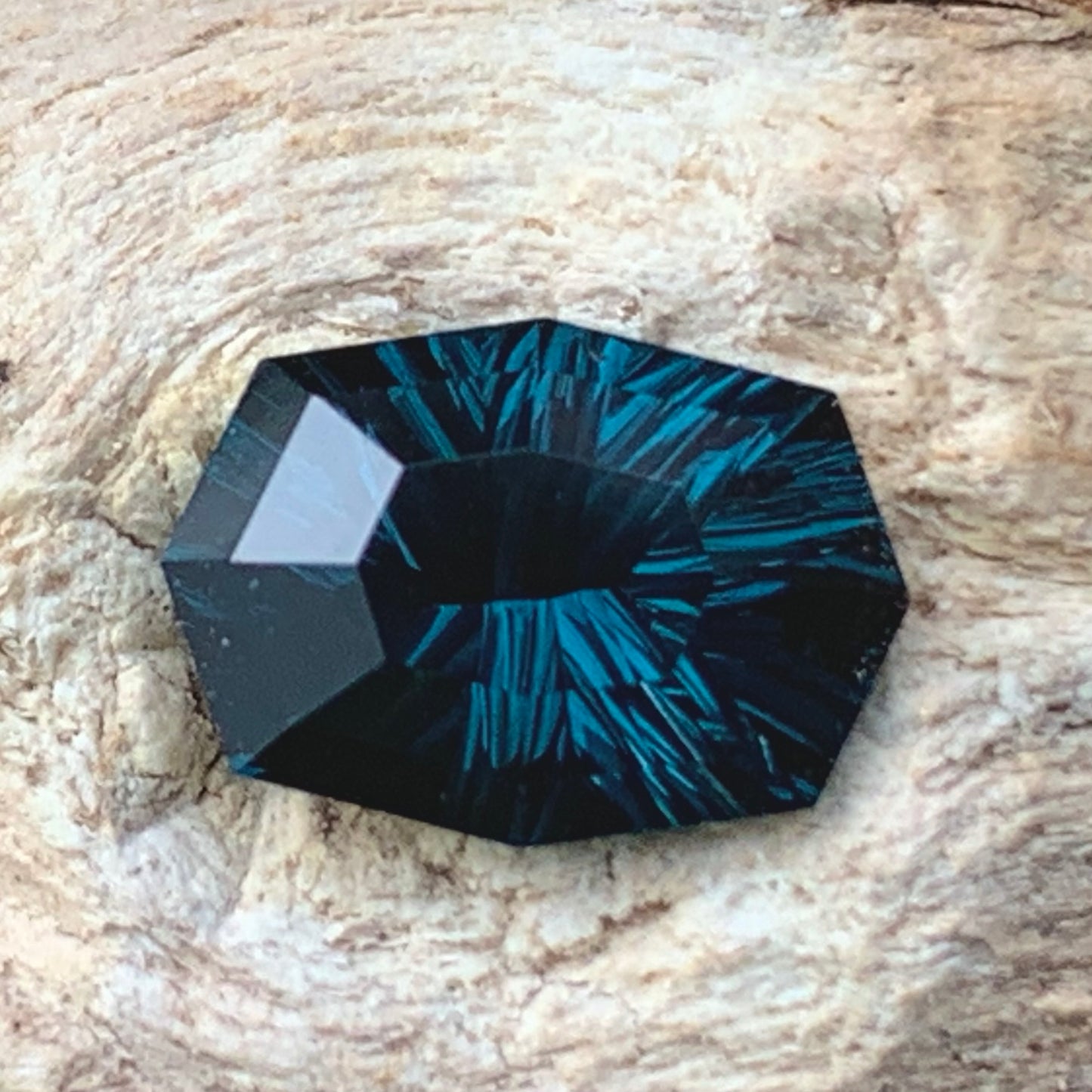 Teal Blue Spinel Concave Fantasy Cut 2 Ct Modified Cushion Natural Loose Gemstone