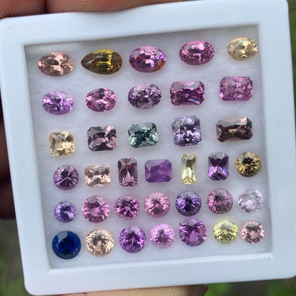 Sapphire Multicolor Natural Heated Only Loose Gemstone Parcel 20.46 Ct / 36 Gemstones From Sri Lanka