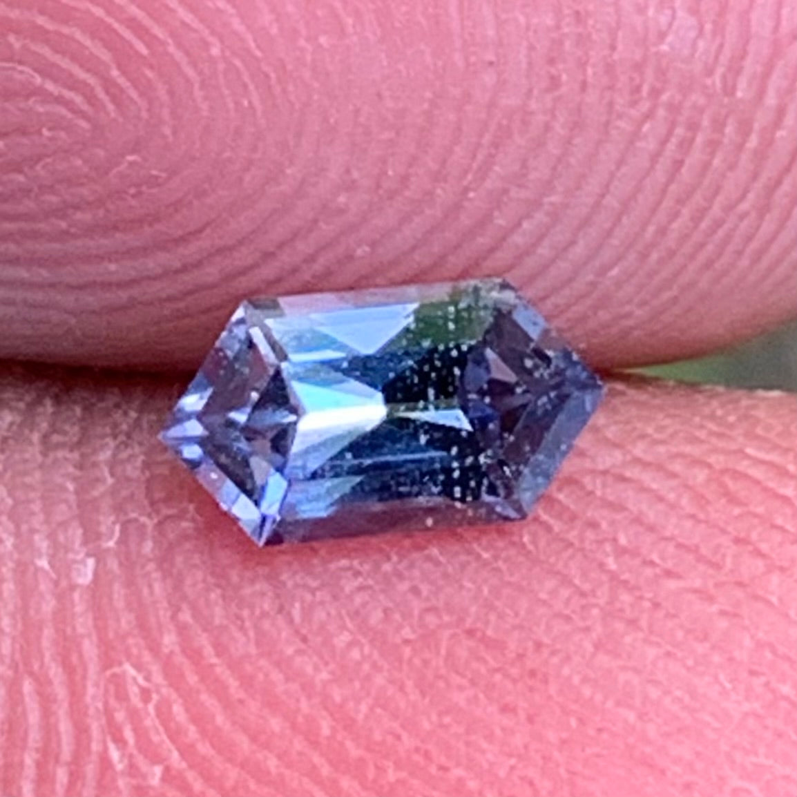 Purple Spinel 0.57 Ct Elongated Hexagon Loose Gemstone For Contemporary Jewelry