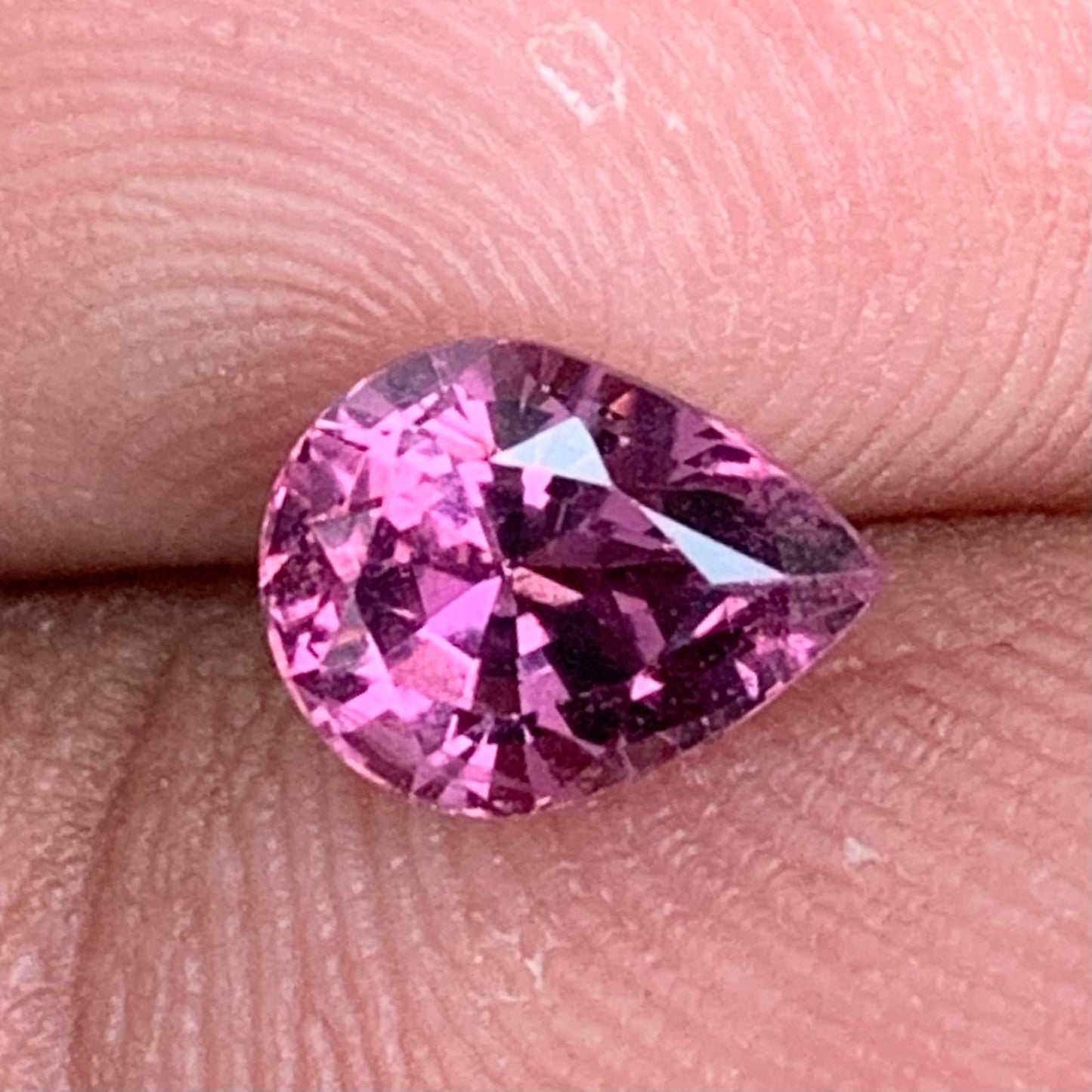Velvet / Purplish Pink Spinel 1.45 Ct Pear Cut Natural Loose Gemstone from Sri Lanka