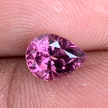 Velvet / Purplish Pink Spinel 1.45 Ct Pear Cut Natural Loose Gemstone from Sri Lanka