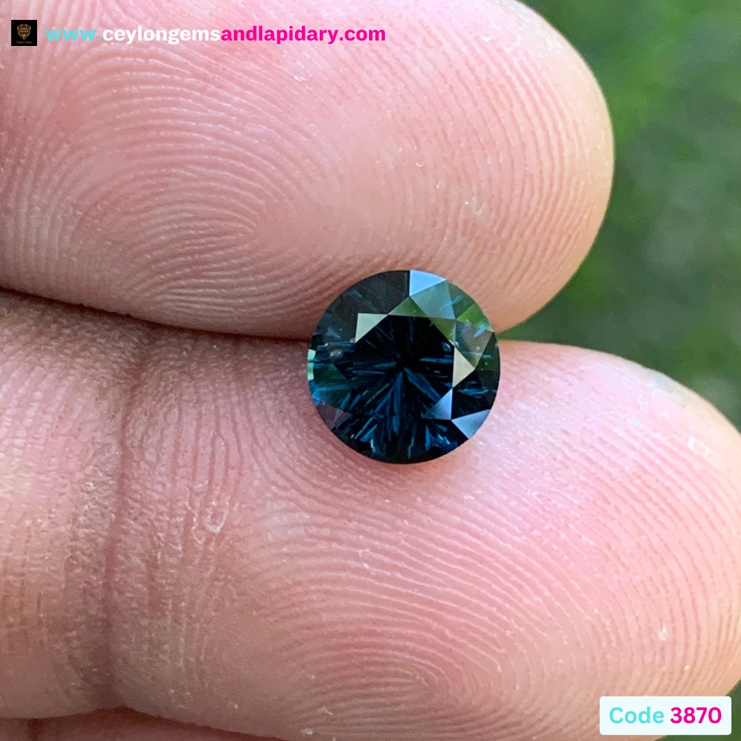 ✨ Deep Teal Blue Spinel Concave Cut 7.5 mm Round 1.65 Ct 💎
