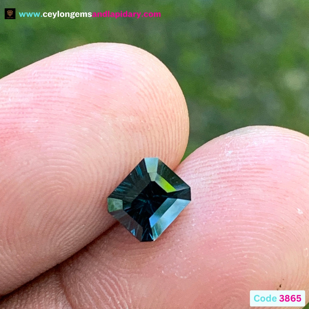 ✨ Deep Teal Blue Spinel Concave Fantasy Emerald Cut 1.37 Ct Natural Loose Gemstone 💎