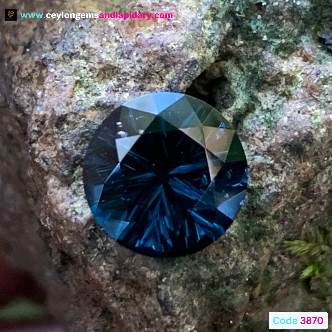 ✨ Deep Teal Blue Spinel Concave Cut 7.5 mm Round 1.65 Ct 💎