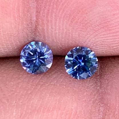 Blue Sapphire Round Pair 4.5 mm / 0.80 Ct Heated Only Natural Loose Gemstones for Earrings