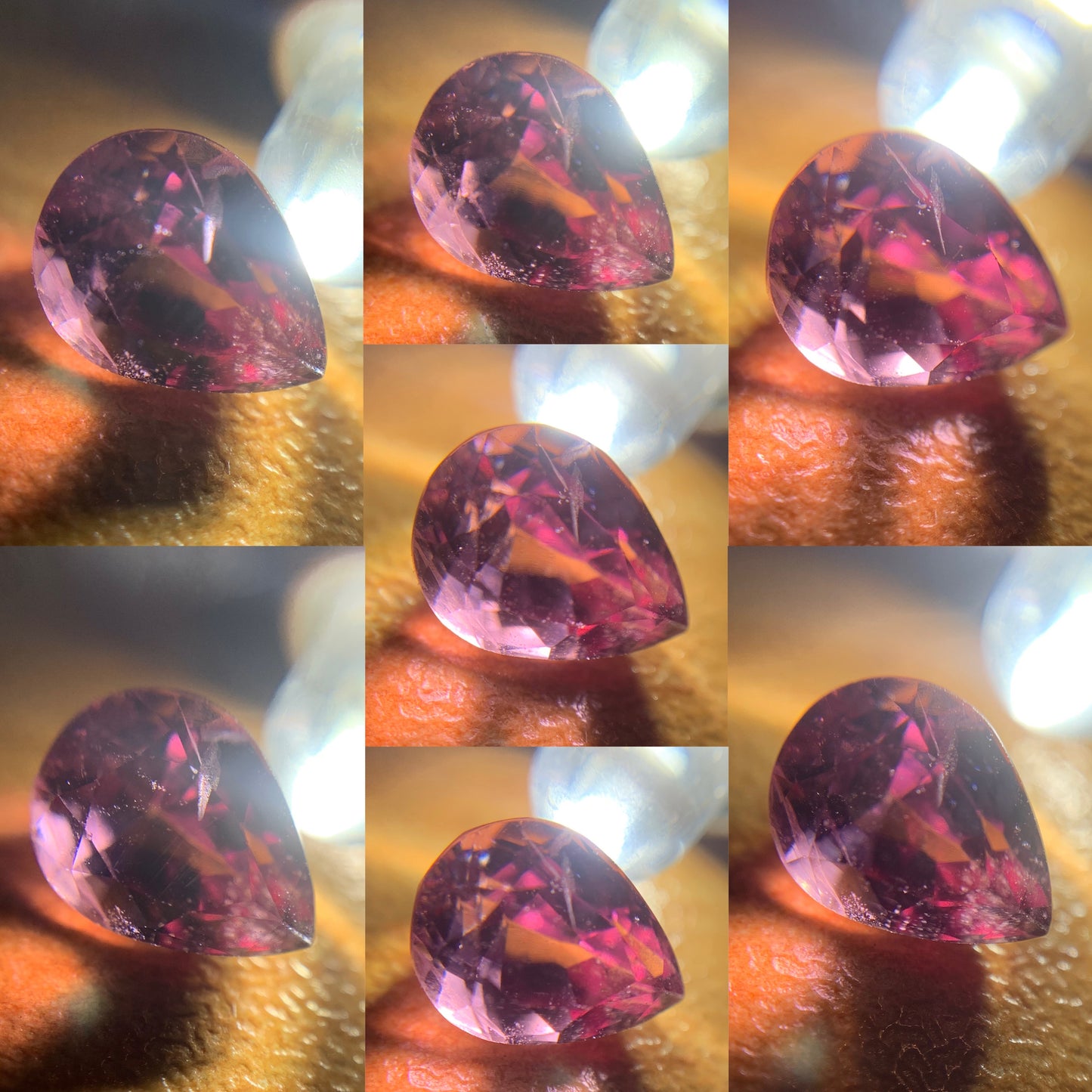 Velvet / Purplish Pink Spinel 1.45 Ct Pear Cut Natural Loose Gemstone from Sri Lanka
