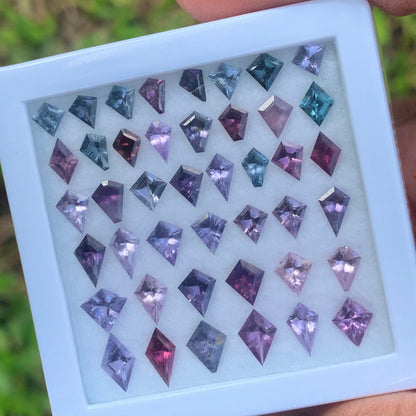 Spinel Kites & Lozenges Natural Multicolor Loose Gemstone Parcel 13.03 Ct / 43 Gemstones From Sri Lanka