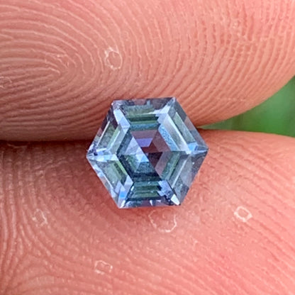 Teal Blue Spinel Hexagon 5.4 mm / 0.85 Ct Natural Loose Gemstone For Center Stone
