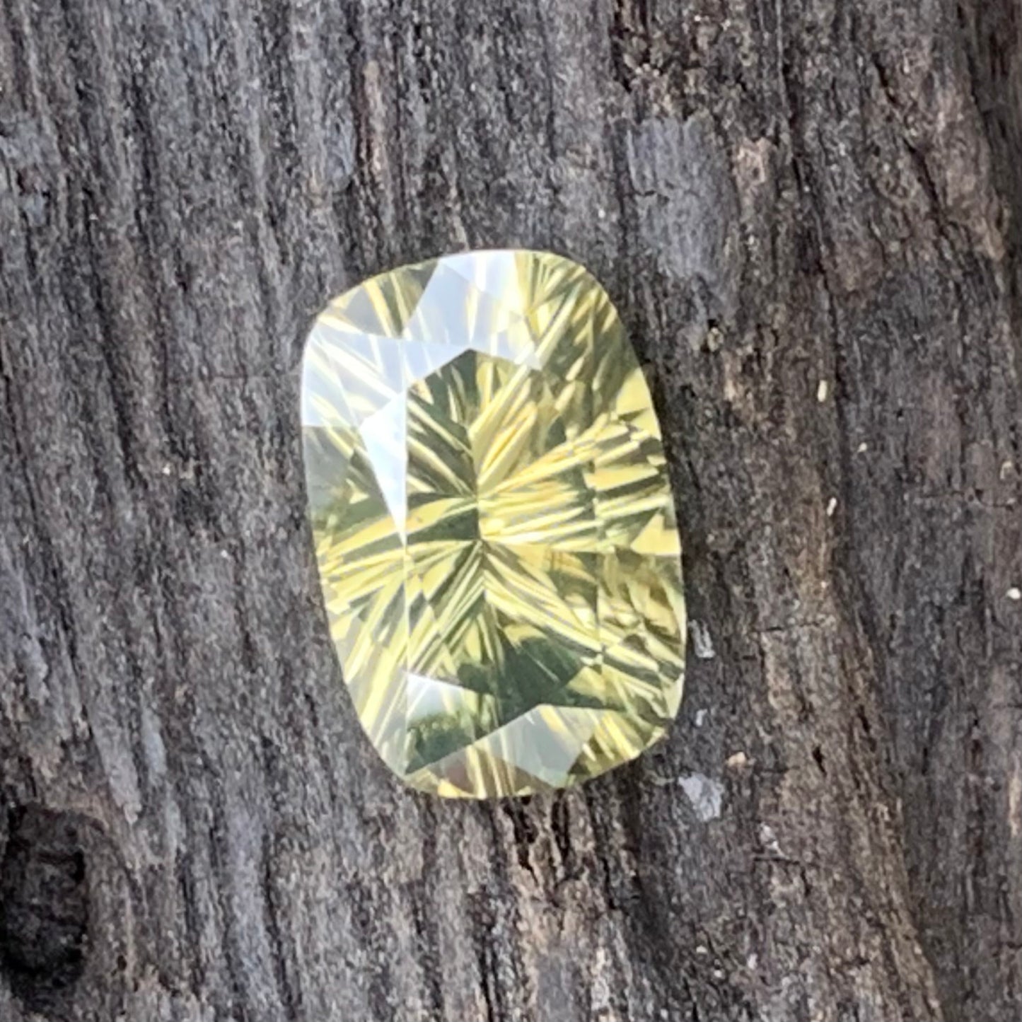 Yellowish Green Zircon 2.53 Ct Concave Cut Rectangular Cushion Natural Heated Only Loose Gemstone