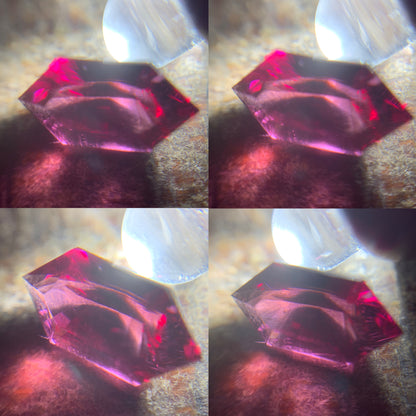 Pinkish Red Garnet Elongated Hexagon 1.45 Ct Natural Loose Gemstone For Jewelry Making