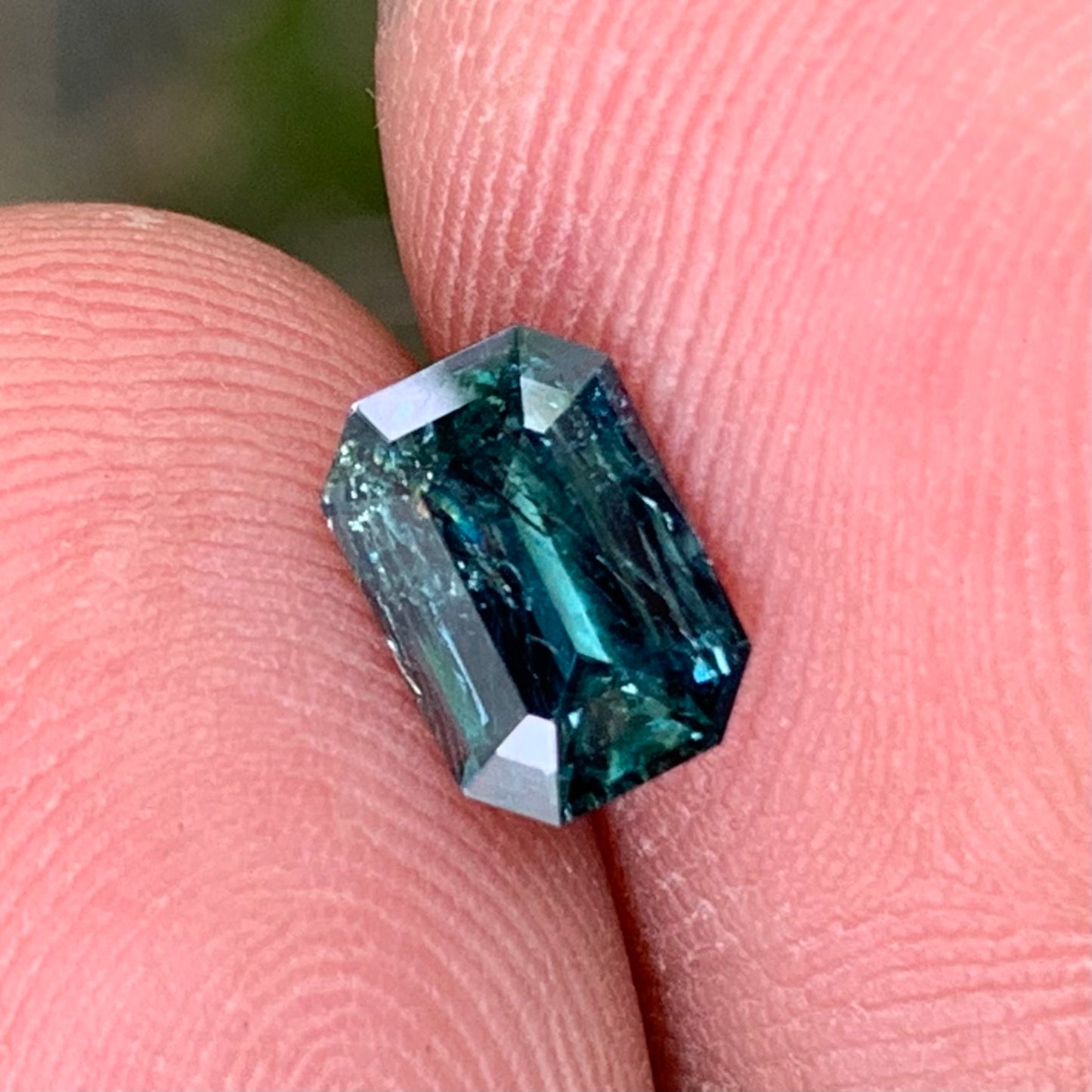 Green Sapphire Emerald Cut Octagon 1.40 Ct Heated Only Natural Loose Gemstone For Jewelry Making