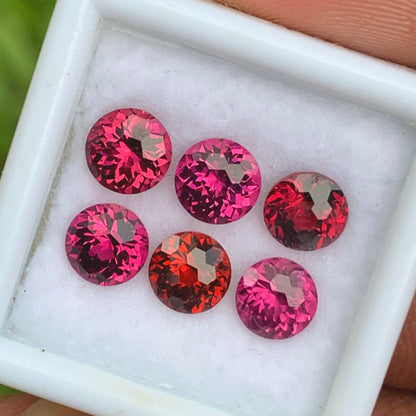 Red Garnet 5.5 mm Football Cut Rounds 5.10 Ct / 6 Stones Parcel of Natural Loose Gemstones From Sri Lanka&nbsp;