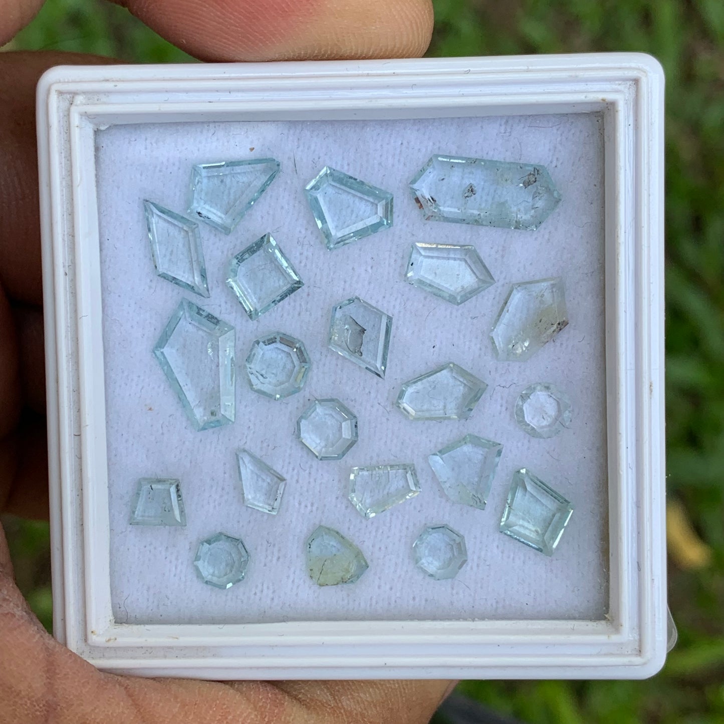 Aquamarine Portrait Cut Geometric Shape Tablets 13.42 Ct Natural Unheated Loose Gem Stones