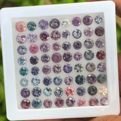 Spinel 4 - 4.5 mm Brilliant  Flower Cut Rounds 19.70 Ct / 64 Stones Parcel of Natural Loose Gemstones From Sri Lanka