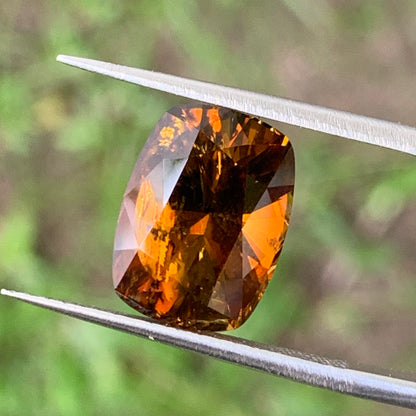 Brownish Orange Yellow Tourmaline Rectangular Cushion Natural Certified 6.37 Ct Loose Gemstone