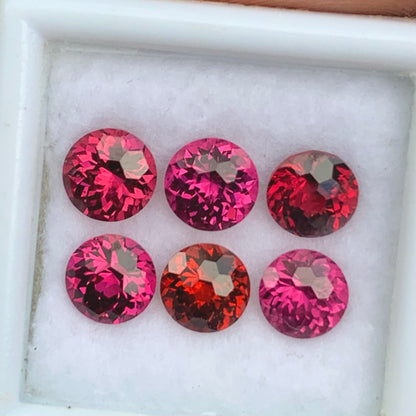 Red Garnet 5.5 mm Football Cut Rounds 5.10 Ct / 6 Stones Parcel of Natural Loose Gemstones From Sri Lanka&nbsp;