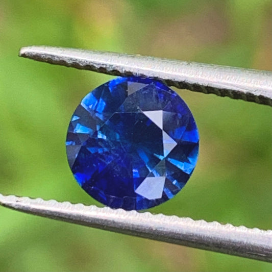 Blue Sapphire 5.9 mm Round Heated Only 0.86 Ct Natural Loose Gemstone for Jewelry Making