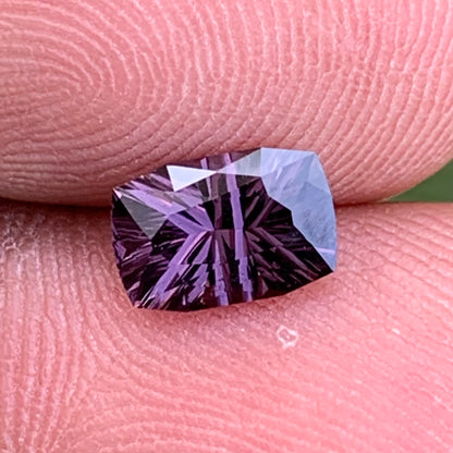 Reddish Purple Spinel Concave Cut Rectangular Cushion 1.05 Ct Natural Loose Gemstone From Sri Lanka