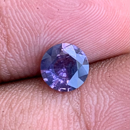 Purplish Blue Bicolor Sapphire 6.4 mm Round 1.06 Ct Heated Only Natural Loose Gemstone For Jewelry Making