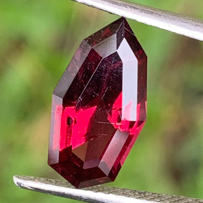 Natural Garnet Loose Stone, Geometric Cut Fancy Design Red Gemstone, for Jewelry Making 2.80 Ct Stone