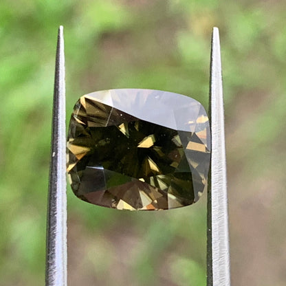 Brownish Green Zircon Rectangular Cushion Natural Certified 5.85 Ct Loose Gemstone