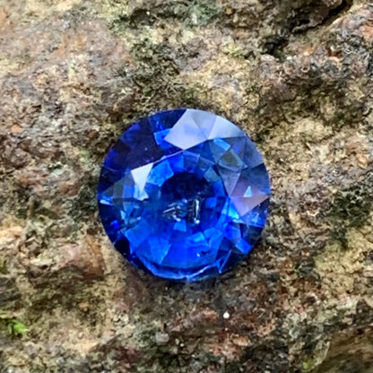Blue Sapphire 5.8 mm Round Heated Only 0.8 Ct Natural Loose Gemstone