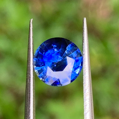 Blue Sapphire 7 mm Round Heated Only 1.55 Ct Natural Loose Gemstone for Jewelry Making