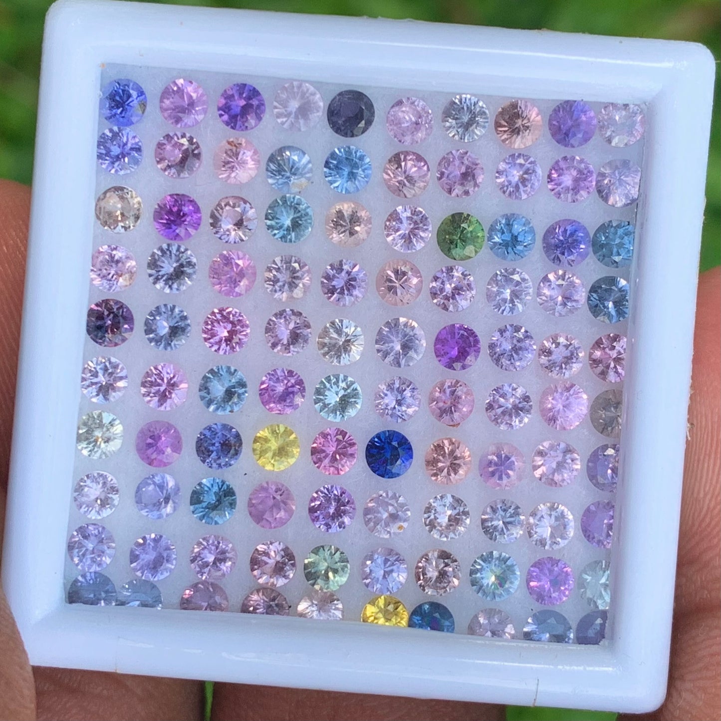 Unheated Sapphire 2.7 mm - 2.9 mm Rounds 10.75 Ct Multicolor Loose Gemstone Parcel of 100 Stones