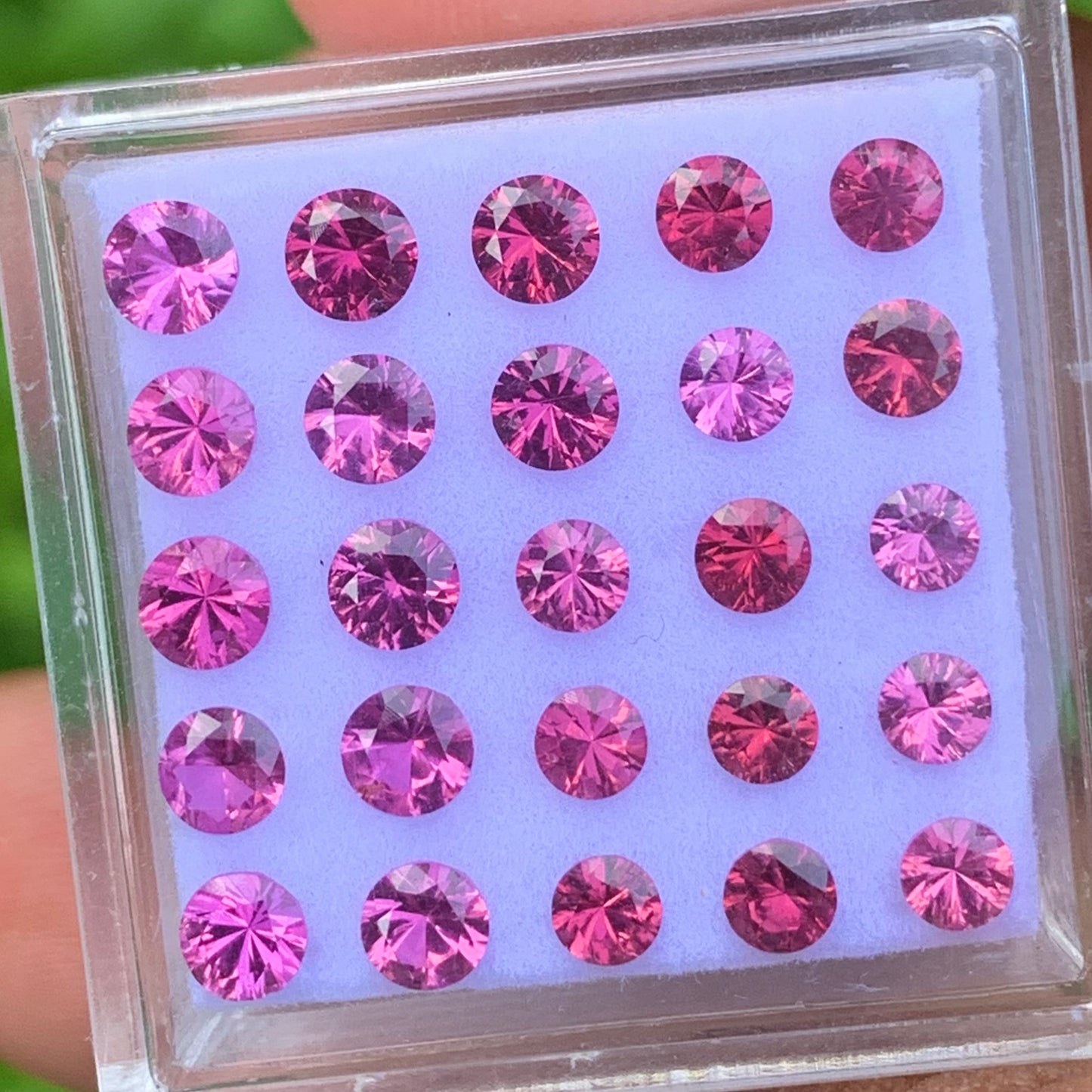 Red Garnet 3 - 3.5 mm Fantasy Concave Cut Rounds 4.50 Ct / 25 Stones Parcel of Natural Loose Gemstones From Sri Lanka