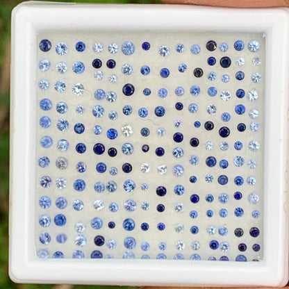 Blue Sapphire 1.8 mm - 2.2 mm Rounds 2.98 Ct Loose Gemstone Parcel of 183 Stones