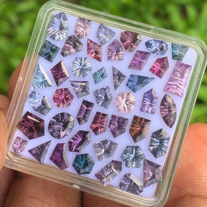 Spinel Concave / Fantasy Cut Geometric Shape Stones Parcel 17.70 Ct / 43 Stones Multicolor Natural Loose Gemstones