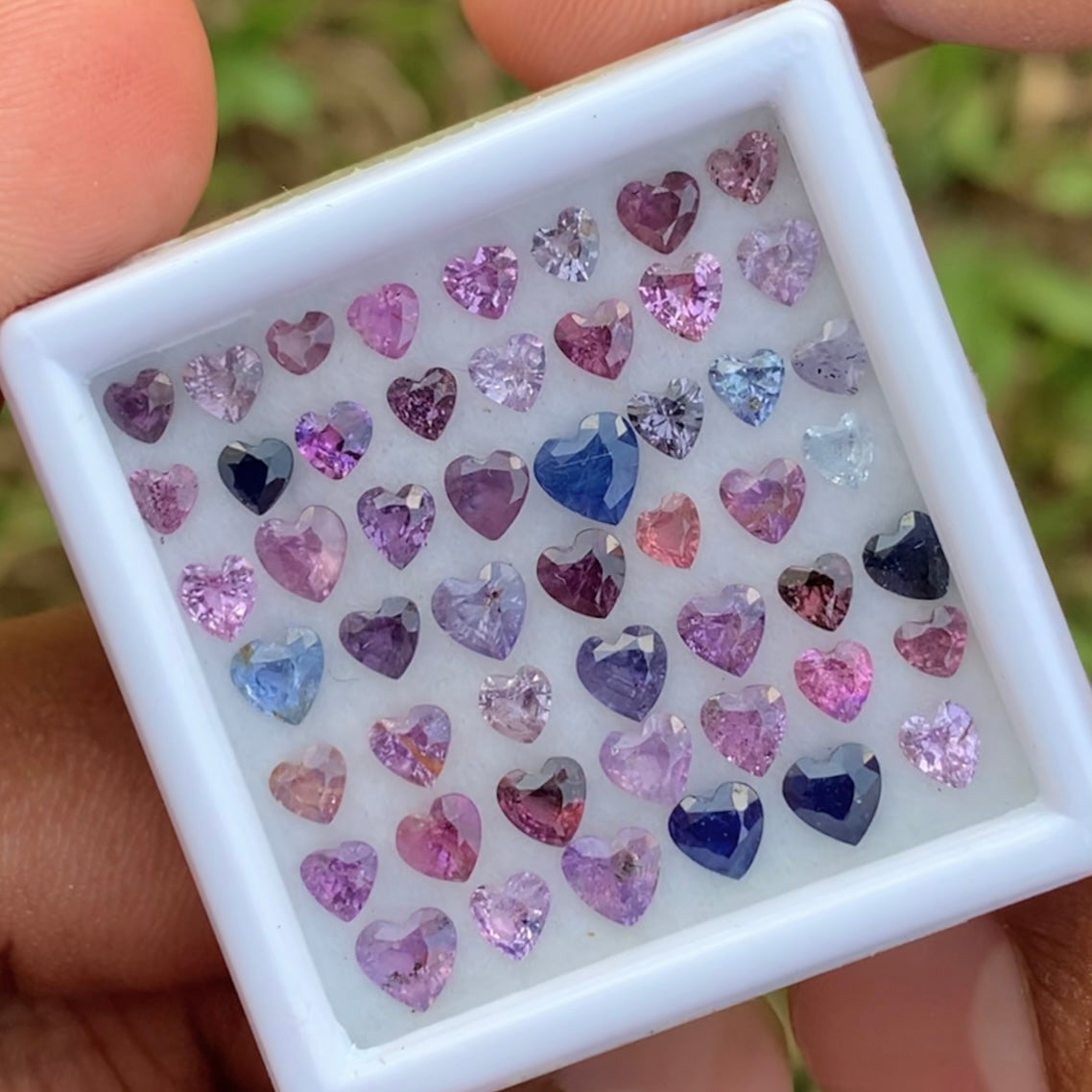 Unheated Sapphire Hearts Multicolor Loose Gem Parcel of 11.05 Ct / 63 Natural Gemstones For Fine Jewelry
