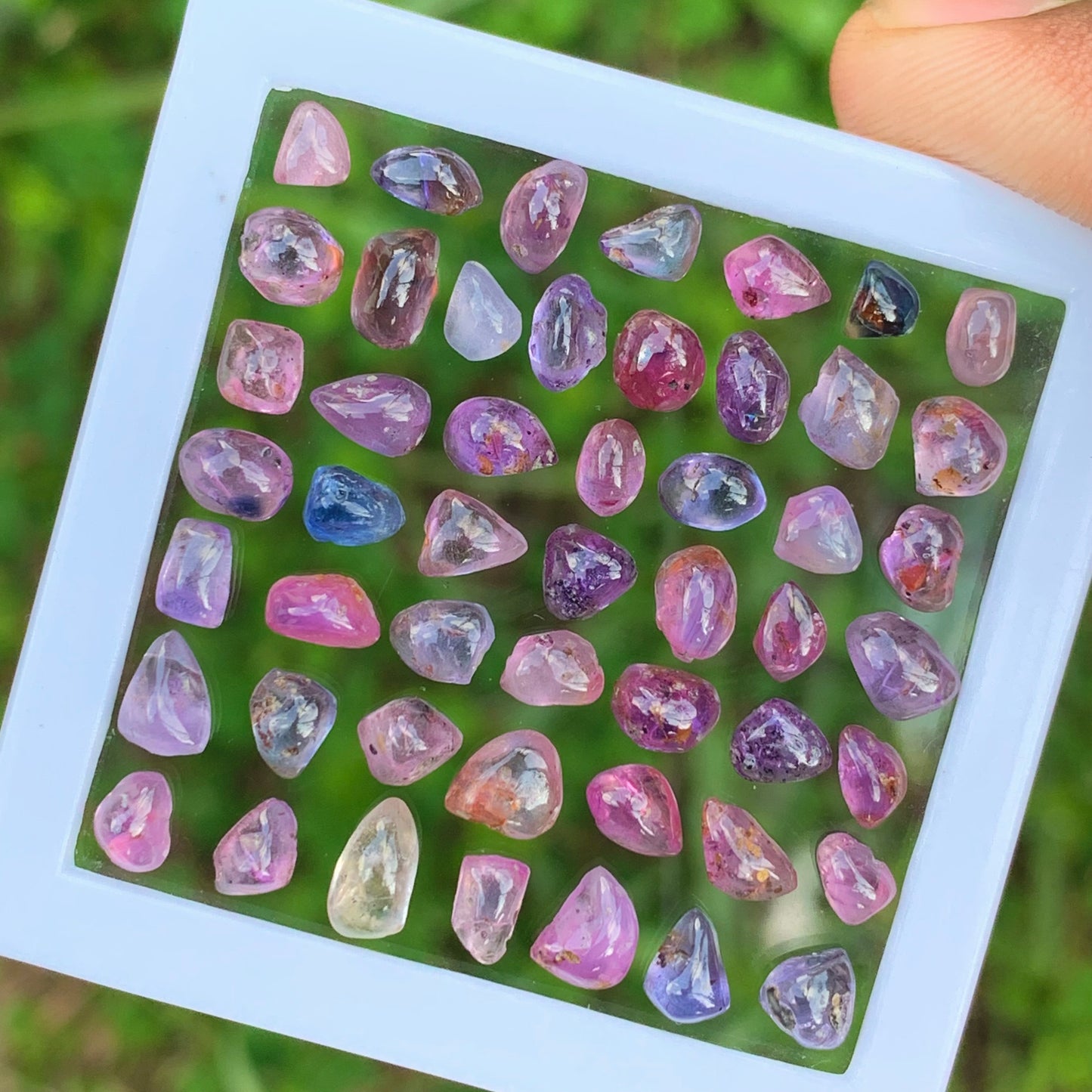 Natural Unheated Sapphire Multicolor Cabochons Free form / Free shapes 23.75 Ct / 50 Loose Gemstone Parcel from Sri Lanka