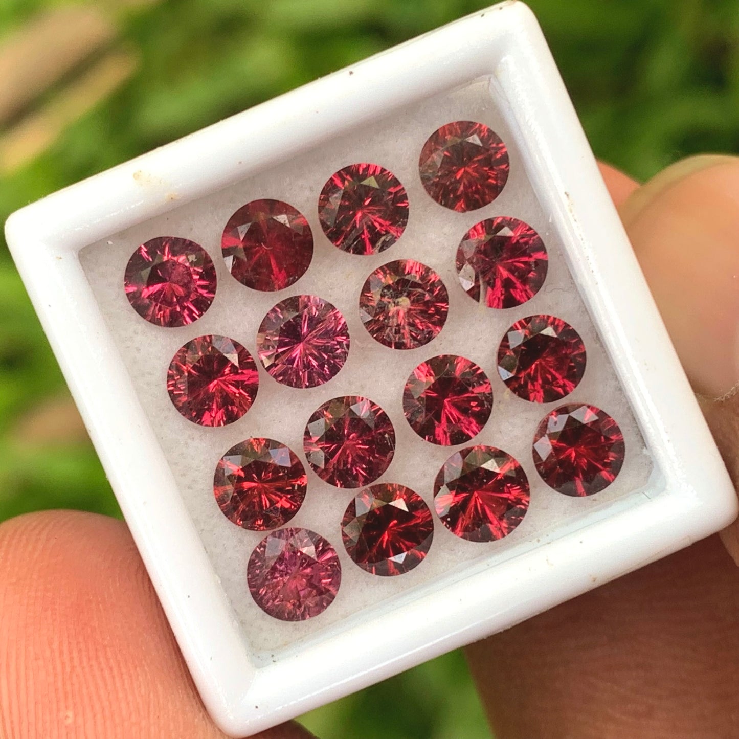 Red Garnet 4.5 mm Concave Fantasy Cut Rounds 5.80 Ct / 16 Stones Parcel of Natural Loose Gemstones From Sri Lanka