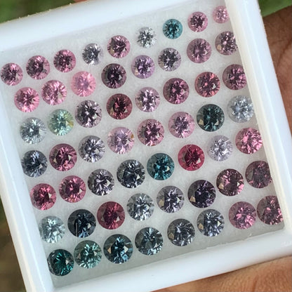 Spinel Rounds Multicolor Parcel of 11.45 Ct / 57 Stones Loose Natural Loose Gemstones For Jewelry Making