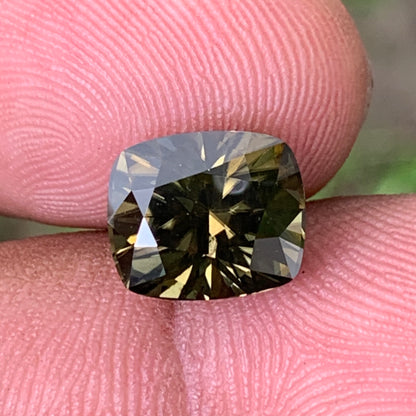 Brownish Green Zircon Rectangular Cushion Natural Certified 5.85 Ct Loose Gemstone