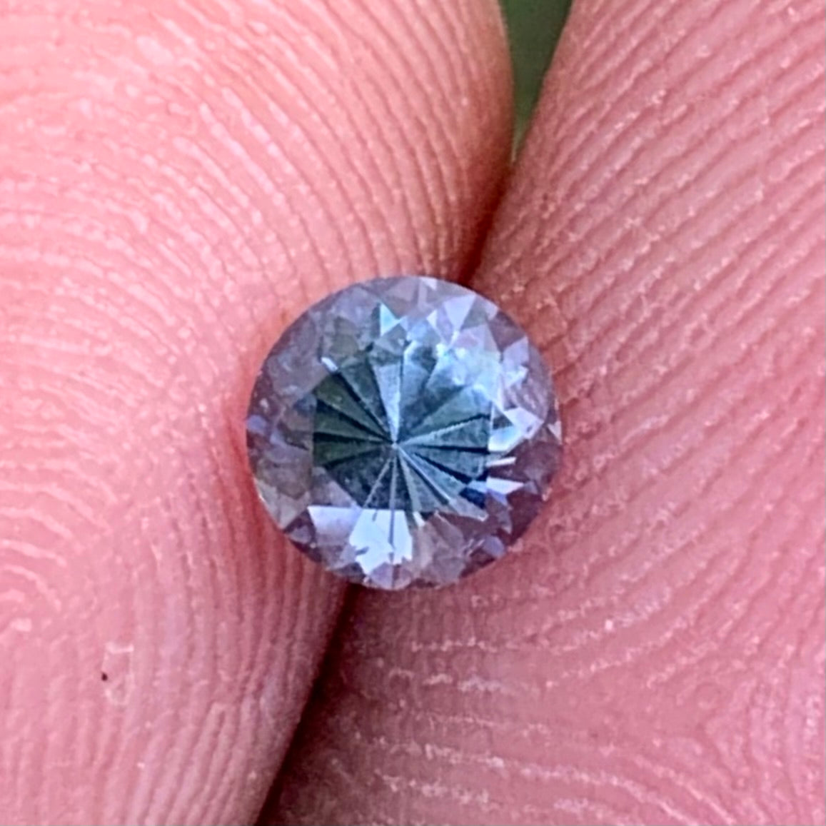 Grayish Blue Spinel Flower Cut Round 4.92 mm / 0.56 Ct Natural Loose Gemstone from Sri Lanka