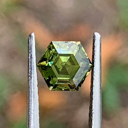 Green Zircon Step Cut Hexagon 1.16 Ct Natural Loose Gemstone From Sri Lanka