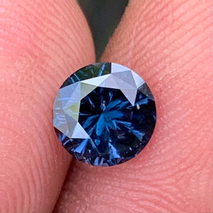 Teal Blue Spinel Fantasy / Concave Cut 6.1 mm Round 0.97 Ct Natural Loose Gemstone