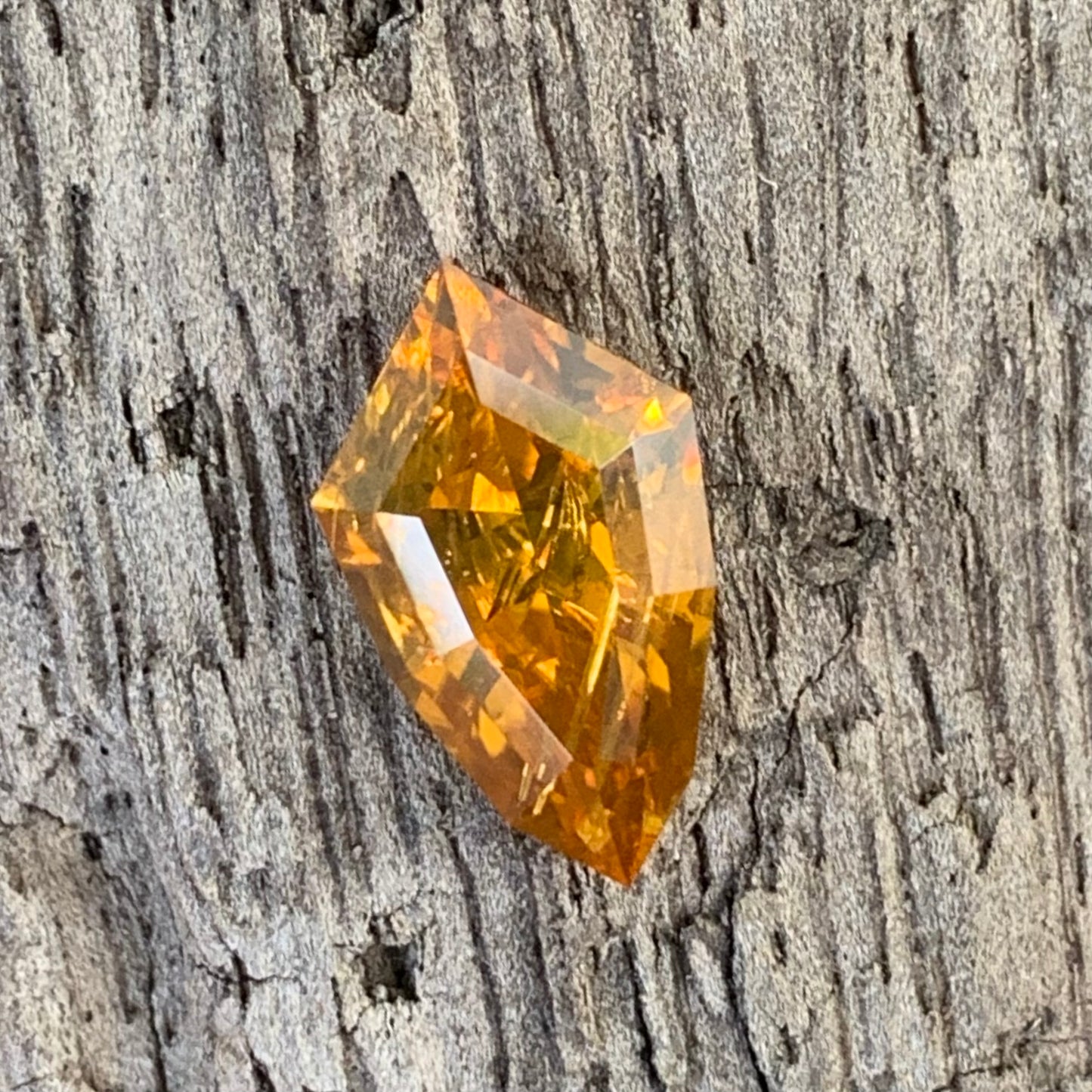 Orange Zircon Shield 2.86 Ct Natural Loose Gemstone From Sri Lanka