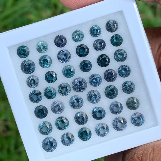 Teal Blue Spinel Round Loose Gem Parcel of 18.75 Ct / 43 Natural Gemstones For Jewelry Making 💎✨