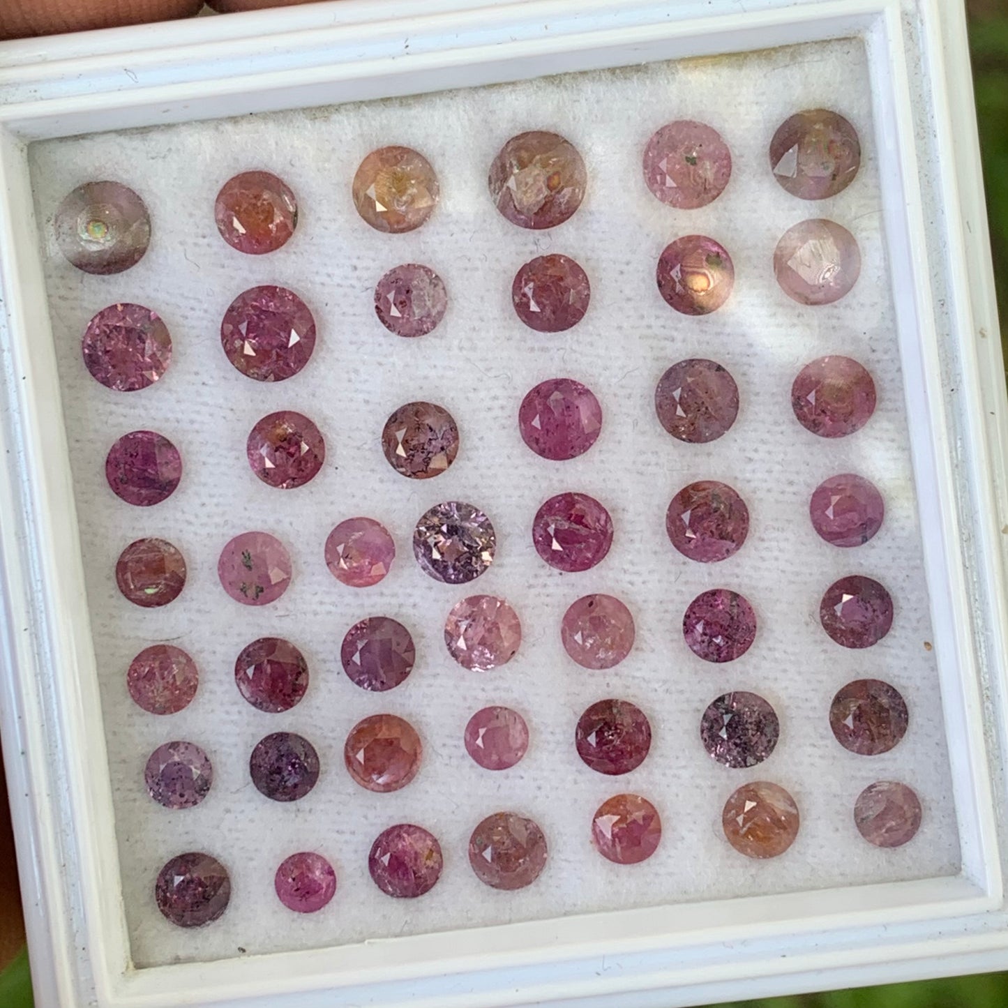 Heavily Included Hazy Pink Sapphire Rounds Parcel of 16.5 Ct / 46 Natural Loose Gemstones For Jewelry Making